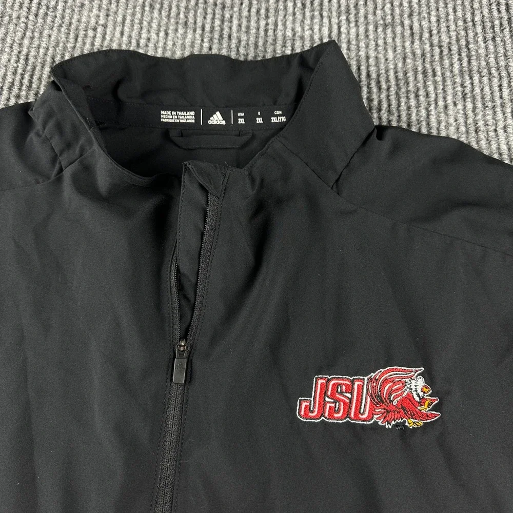 Adidas Jacksonville State Gamecocks Mens 2XL Black Quarter Zip Windbreaker